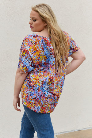 Be Stage Full Size Printed Dolman Flowy Top-Teresa's Fashionista LLC