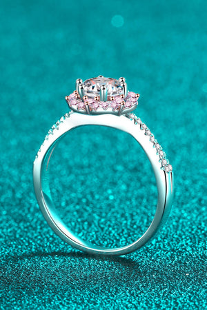 1 Carat Moissanite Flower-Shaped Crisscross Ring-Teresa's Fashionista LLC