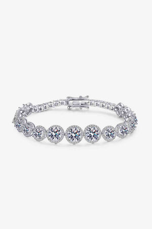 925 Sterling Silver 10.4 Carat Moissanite Bracelet-Teresa's Fashionista LLC