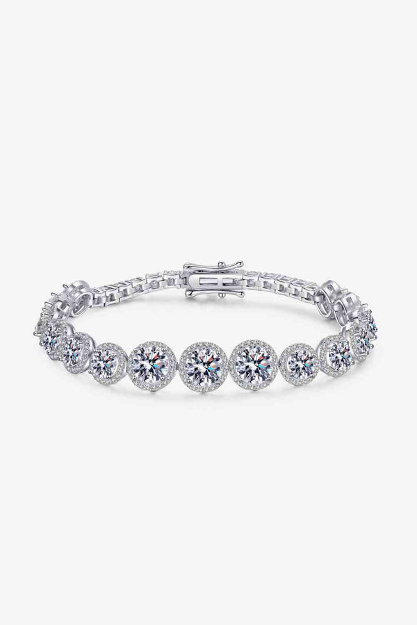 925 Sterling Silver 10.4 Carat Moissanite Bracelet-Teresa's Fashionista LLC