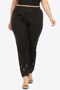 Plus Size Openwork Elastic Waist Pants-Teresa's Fashionista LLC