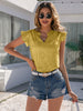 Notched Neck Butterfly Sleeve Blouse-Teresa's Fashionista LLC