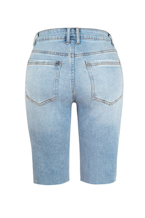 Distressed Pocketed Denim Shorts-Teresa's Fashionista LLC