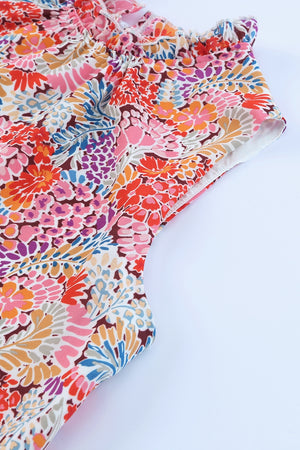 Floral Mock Neck Tank Top-Teresa's Fashionista LLC