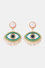 Evil Eye Shape Rhinestone Zinc Alloy Synthetic Dangle Earrings-Teresa's Fashionista LLC