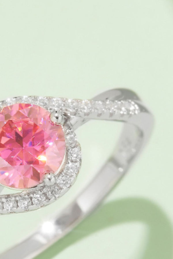 1 Carat Moissanite Contrast 925 Sterling Silver Ring-Teresa's Fashionista LLC