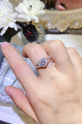 1 Carat Moissanite 925 Sterling Silver Heart Ring-Teresa's Fashionista LLC