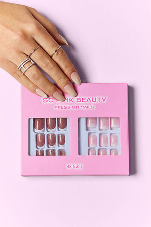 SO PINK BEAUTY Press On Nails 2 Packs-Teresa's Fashionista LLC