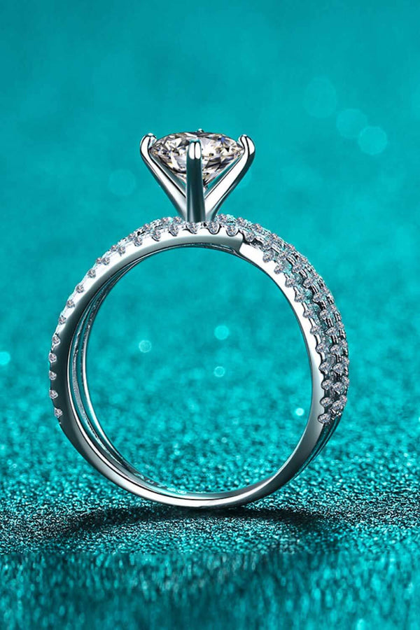 1 Carat Moissanite Crisscross Ring-Teresa's Fashionista LLC