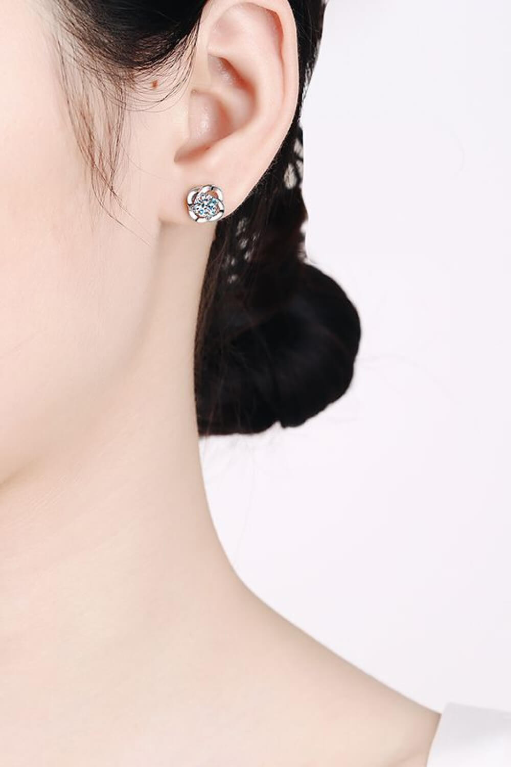 It's Your Day Moissanite Rhodium-Plated Stud Earrings-Teresa's Fashionista LLC