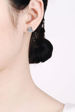 It's Your Day Moissanite Rhodium-Plated Stud Earrings-Teresa's Fashionista LLC