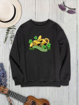 ST. PATRICK'S DAY Graphic Round Neck Sweatshirt-Teresa's Fashionista LLC