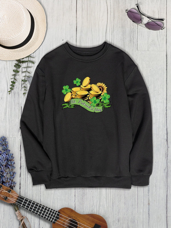 ST. PATRICK'S DAY Graphic Round Neck Sweatshirt-Teresa's Fashionista LLC
