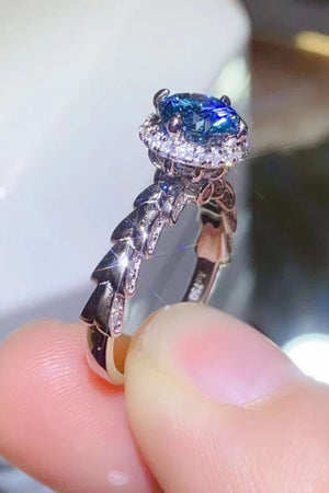 925 Sterling Silver 1 Carat Moissanite Cluster Ring-Teresa's Fashionista LLC