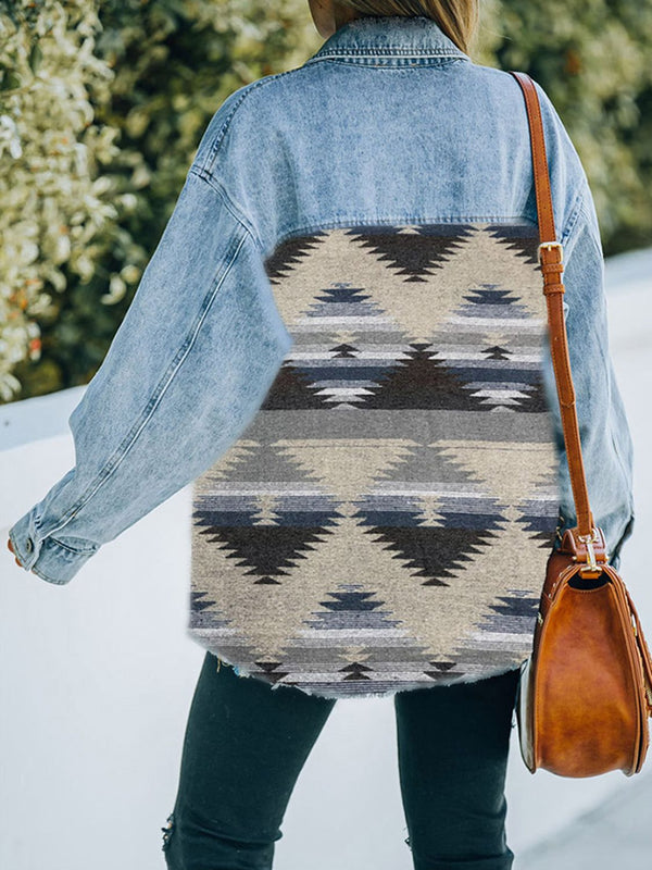 Collared Neck Dropped Shoulder Denim Jacket-Teresa's Fashionista LLC