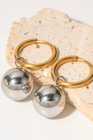 18K Gold-Plated Copper Ball Drop Earrings-Teresa's Fashionista LLC