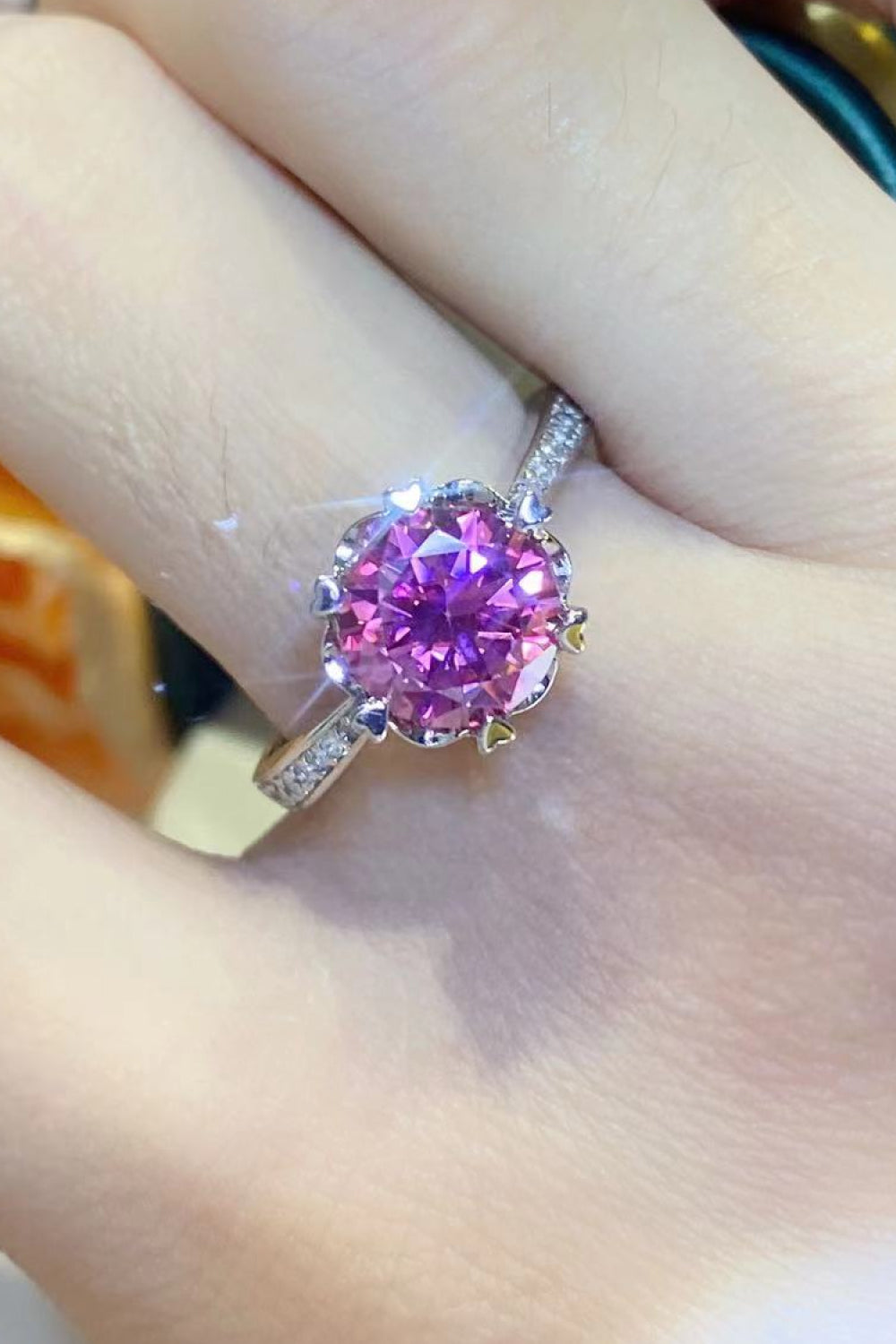 Shining For You 2 Carat Moissanite 925 Sterling Silver Ring-Teresa's Fashionista LLC