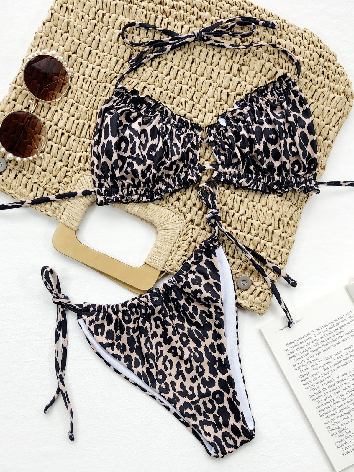 Frill Trill Halter Neck Bikini Set-Teresa&#39;s Fashionista LLC
