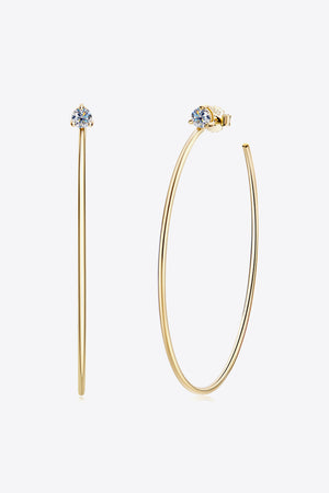 925 Sterling Silver Moissanite Hoop Earrings-Teresa's Fashionista LLC