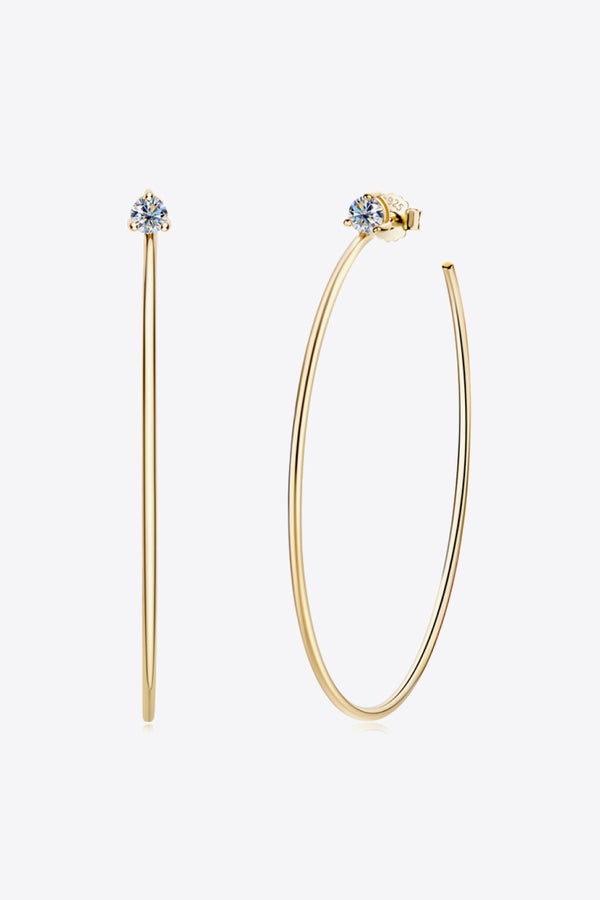 925 Sterling Silver Moissanite Hoop Earrings-Teresa's Fashionista LLC