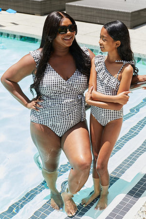 Marina West Swim Full Size Float On Ruffle Faux Wrap One-Piece in Black-Teresa's Fashionista LLC