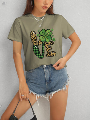 LOVE Round Neck Short Sleeve T-Shirt-Teresa's Fashionista LLC
