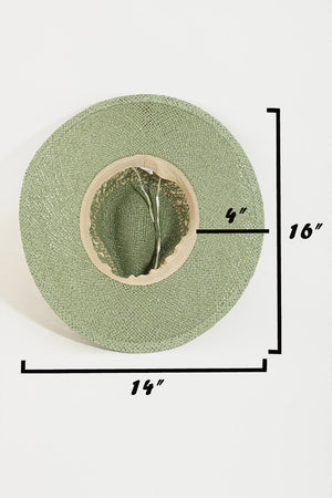 Fame Contrast Wide Brim Straw Hat-Teresa's Fashionista LLC