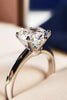 925 Sterling Silver 3 Carat Moissanite 6-Prong Ring-Teresa's Fashionista LLC