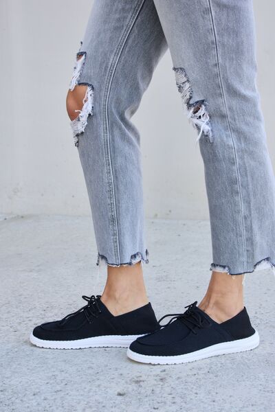 Forever Link Flat Round Toe Lace-Up Sneakers-Teresa's Fashionista LLC