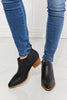 MMShoes Trust Yourself Embroidered Crossover Cowboy Bootie in Black-Teresa's Fashionista LLC