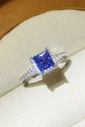 1 Carat Moissanite 925 Sterling Silver Square Ring-Teresa's Fashionista LLC