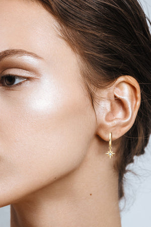 Moissanite Star Drop Earrings-Teresa's Fashionista LLC