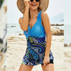 Printed Ruched Swim Dress and Swim Bottoms Set-Teresa's Fashionista LLC