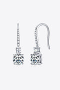 2 Carat Moissanite 925 Sterling Silver Drop Earrings-Teresa's Fashionista LLC