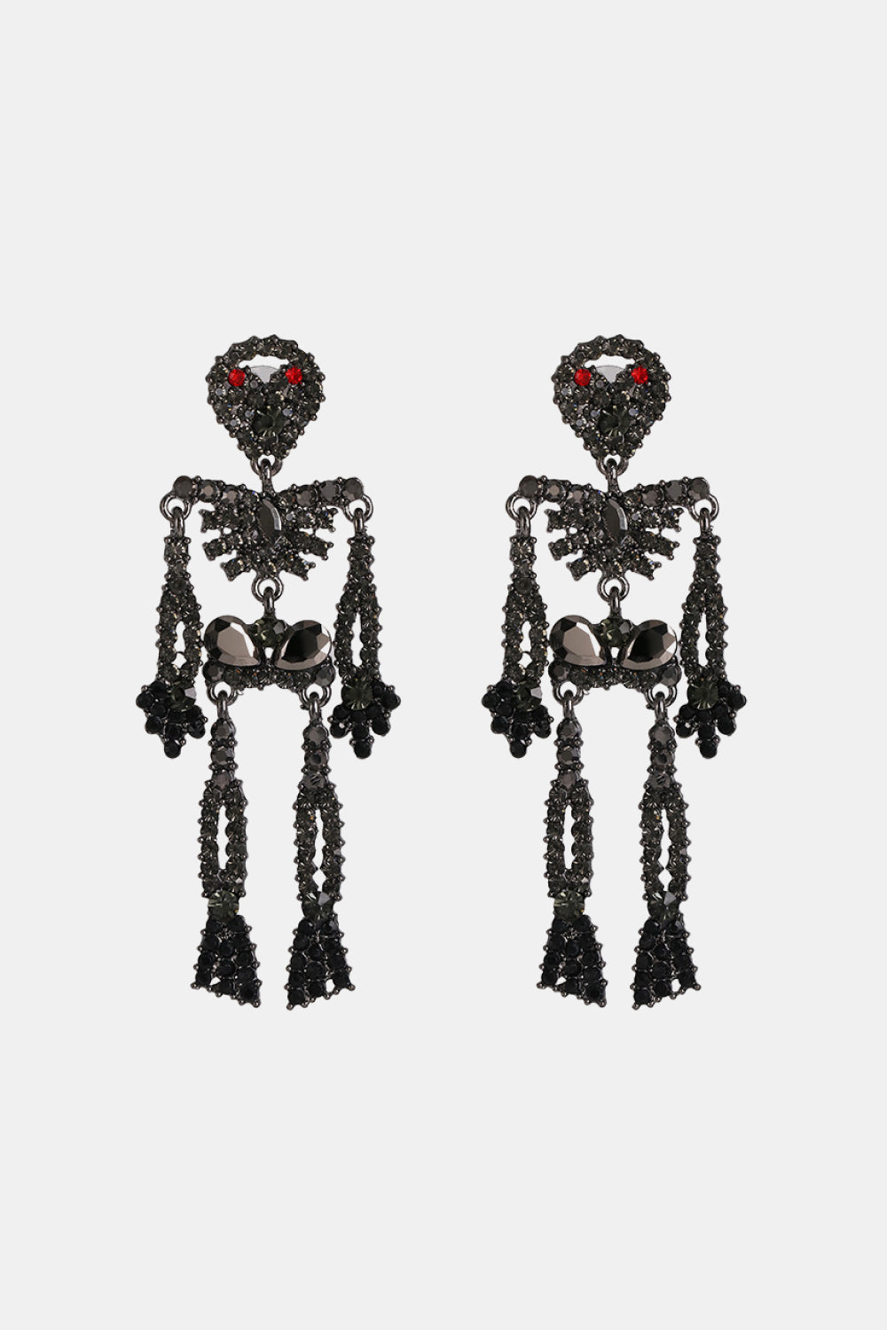 Skeleton Shape Glass Stone Dangle Earrings-Teresa's Fashionista LLC