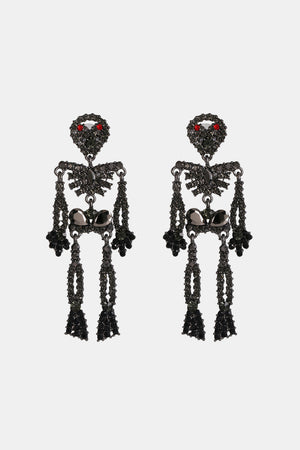 Skeleton Shape Glass Stone Dangle Earrings-Teresa's Fashionista LLC
