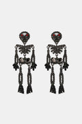 Skeleton Shape Glass Stone Dangle Earrings-Teresa's Fashionista LLC