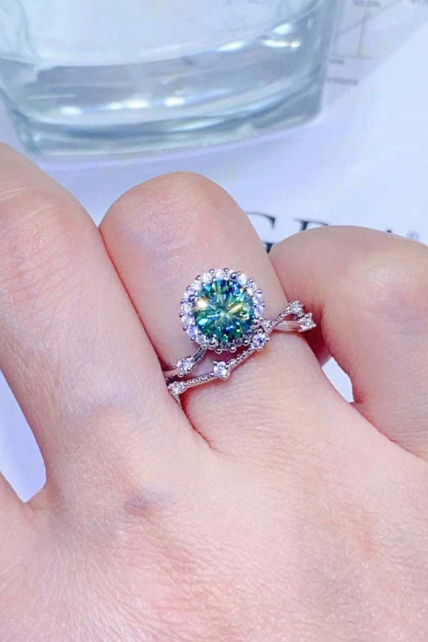 1 Carat Moissanite Platinum-Plated Ring-Teresa's Fashionista LLC