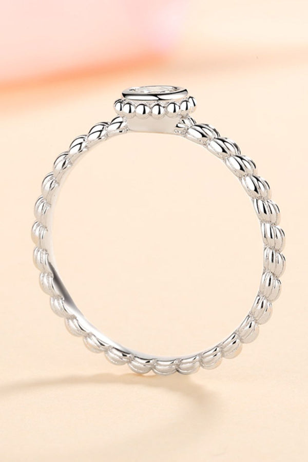 Moissanite Rhodium-Plated Ring-Teresa's Fashionista LLC
