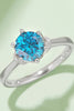 1 Carat Moissanite Contrast 925 Sterling Silver Ring-Teresa's Fashionista LLC
