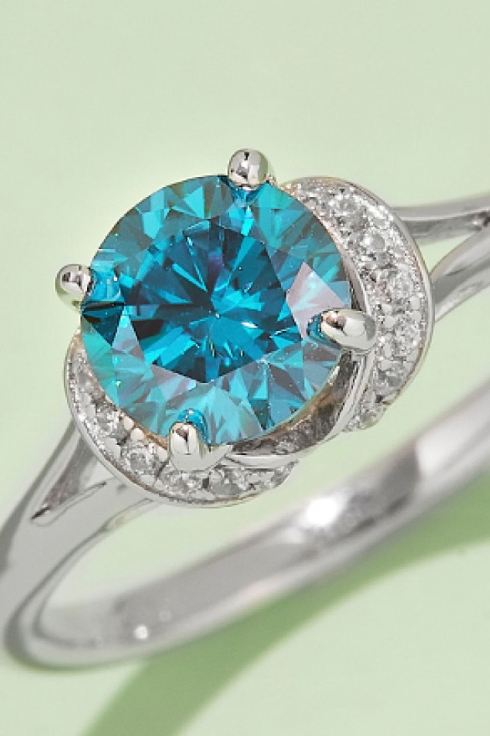 1 Carat Moissanite 4-Prong 925 Sterling Silver Ring-Teresa&#39;s Fashionista LLC