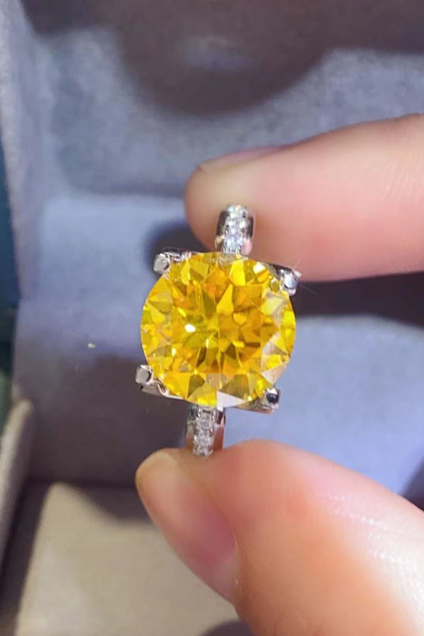 5 Carat Moissanite 925 Sterling Silver Ring in Banana Yellow-Teresa's Fashionista LLC