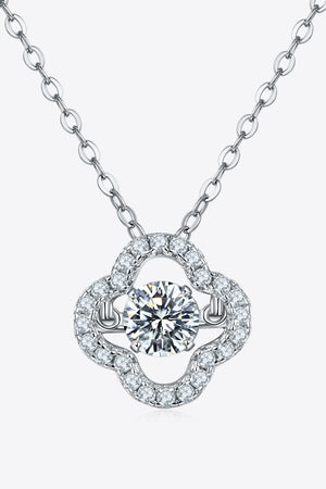 Moissanite Four Leaf Clover Pendant Necklace-Teresa's Fashionista LLC