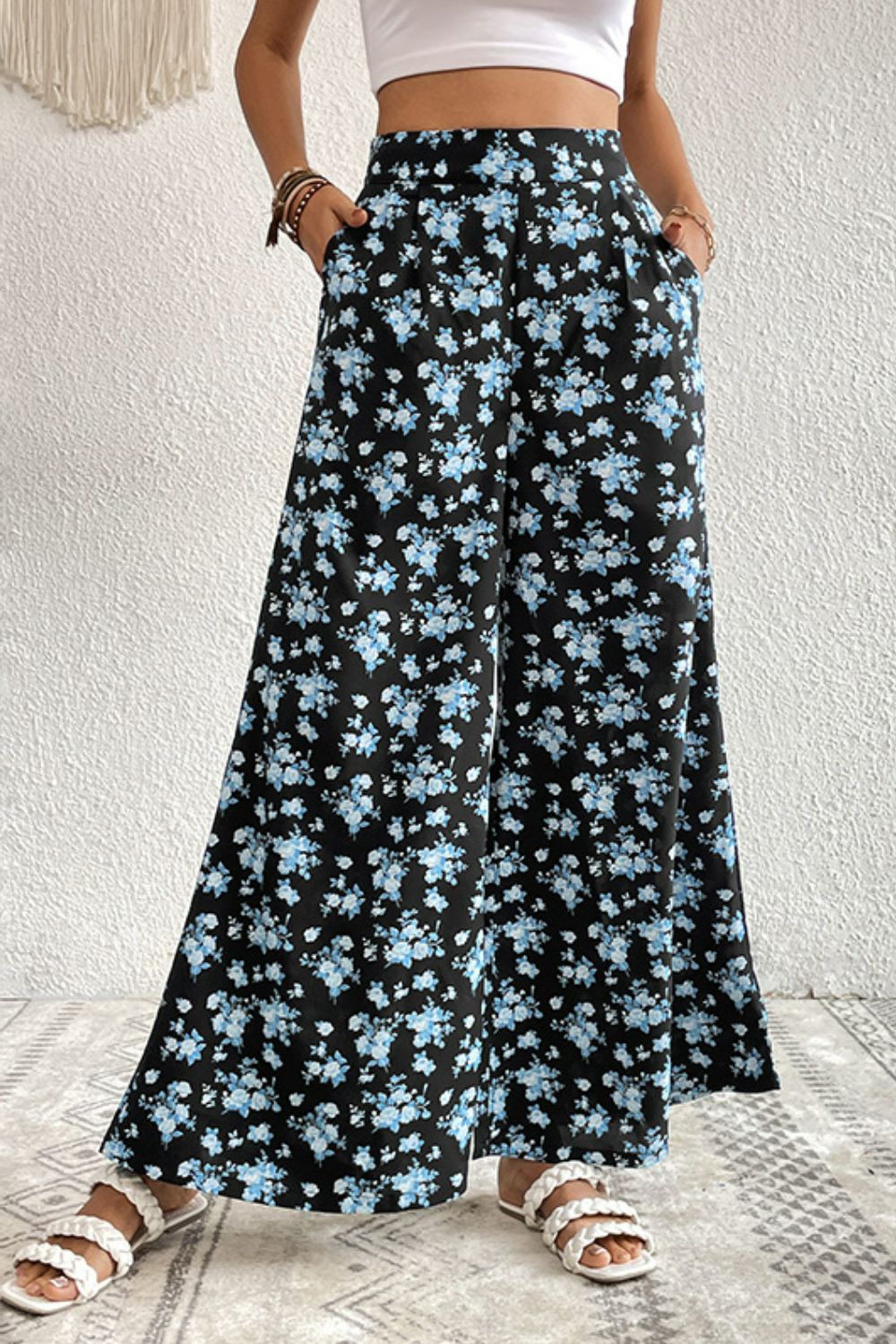 Floral Pocket Culottes-Teresa's Fashionista LLC