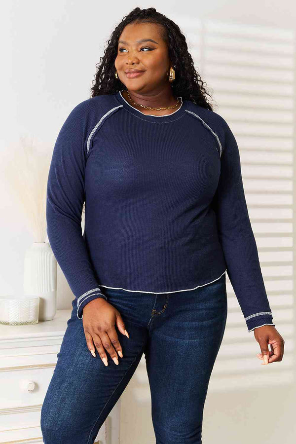 Basic Bae Long Raglan Sleeve Round Neck Top-Teresa's Fashionista LLC