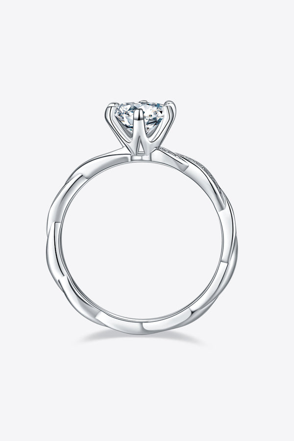 1 Carat Moissanite 925 Sterling Silver Ring-Teresa's Fashionista LLC