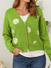 Flower Button Front Dropped Shoulder Cardigan-Teresa's Fashionista LLC