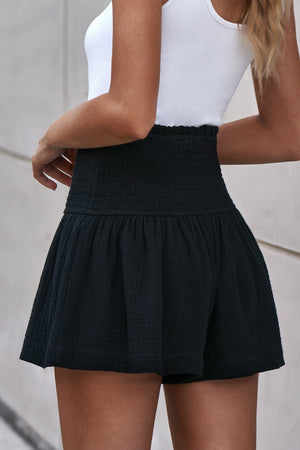 Smocked Waist Culotte Shorts-Teresa's Fashionista LLC