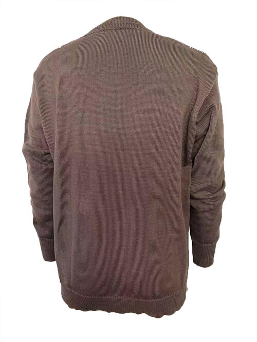Geometric V-Neck Long Sleeve Sweater-Teresa's Fashionista LLC
