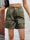 Pocketed High Waist Denim Shorts-Teresa's Fashionista LLC